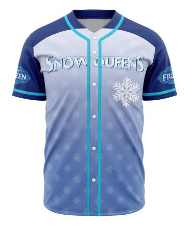 Snow Queens Frozen Baseball Jersey - Cool Blue Snowflake Design, Unisex Sports Shirt