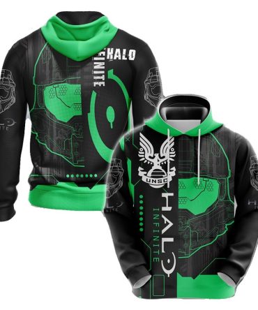 Halo Hoodie Halo Infinite Unsc Symbol T-Shirt Black Green Unisex