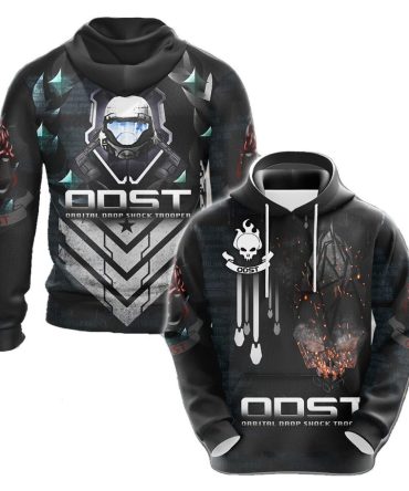 Halo Hoodie Orbital Drop Shock Trooper Hoodie Black Unisex