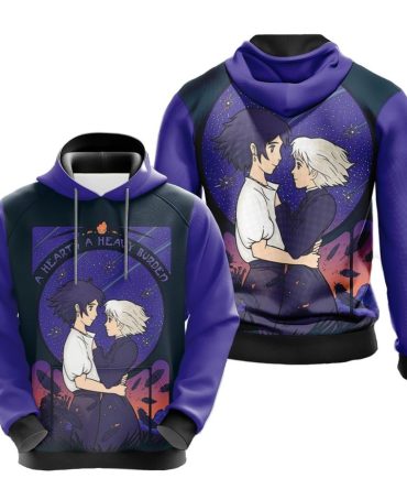 Sghibli Hoodie A Heart Is A Heavy Burden Hoodie Blue Unisex