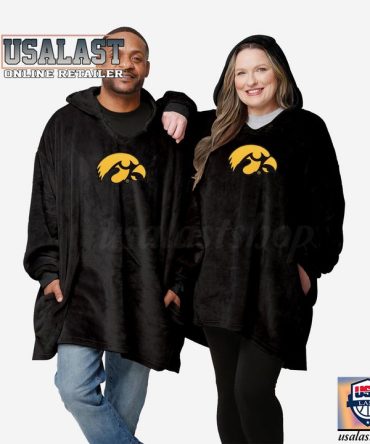 New Ncaa Iowa Hawkeyes Lightweight Blanket Hoodie Hoodie Blanket
