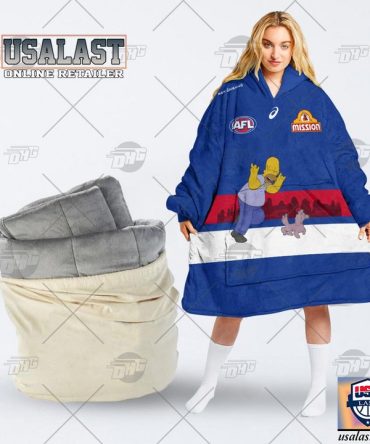 Personalised Afl Western Bulldogs The Simpsons Blanket Hoodie Hoodie Blanket