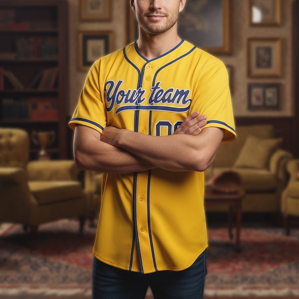 Customize Your Team Name Baseball Jersey - Add Your Name & Number - Vibrant Yellow Jersey! - Image 2