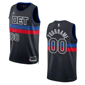 Custom Black Statement Edition 2022-23 Detroit Pistons Swingman Jersey - Alzaintravels