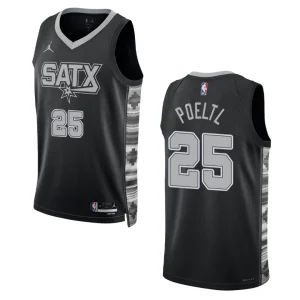Jakob Poeltl Black Statement Edition 2022-23 San Antonio Spurs Swingman Jersey - Alzaintravels