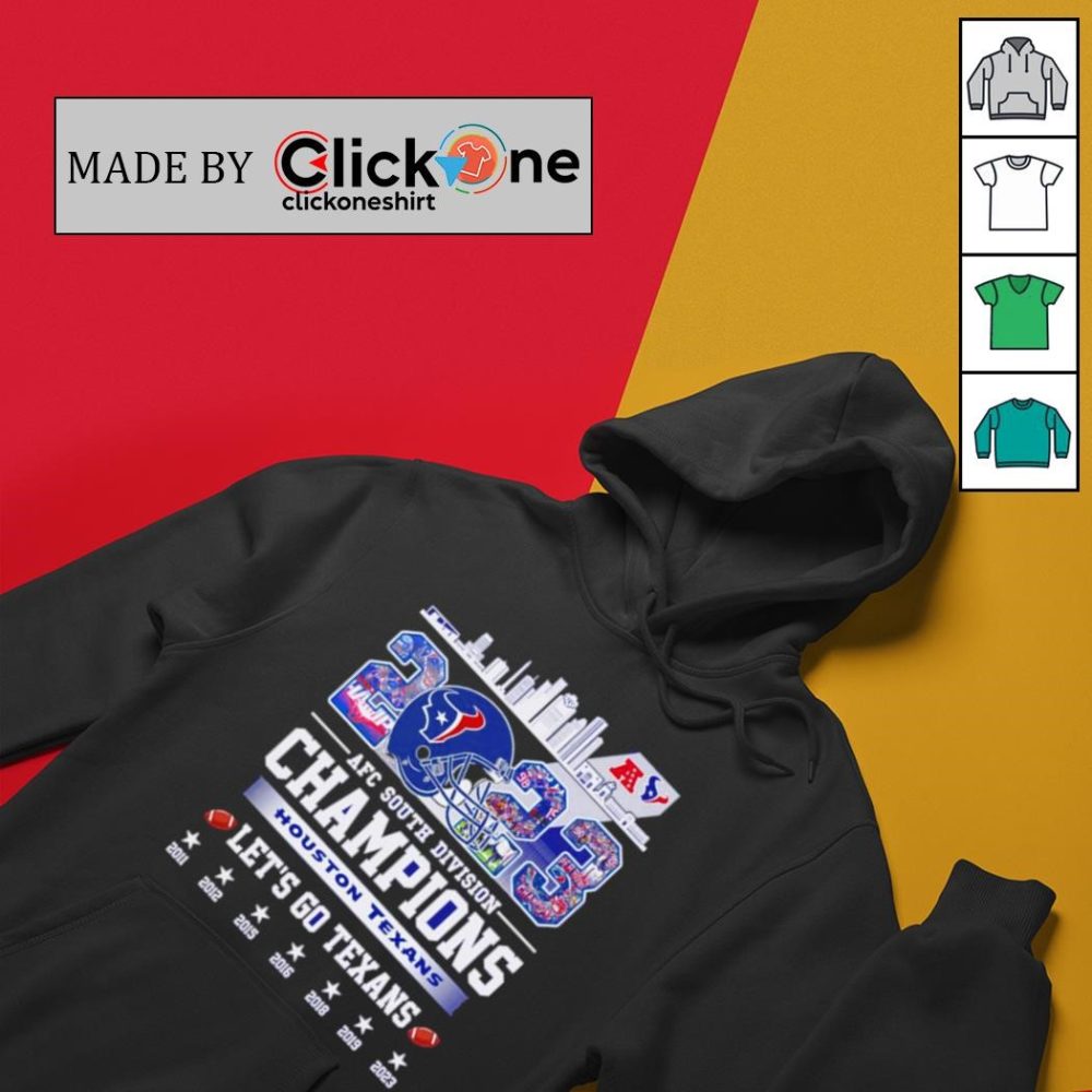 2023 Afc South Division Champions Houston Texans Nfl Helmet Shirt - Image 2