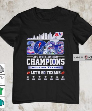 2023 Afc South Division Champions Houston Texans Nfl Helmet Shirt