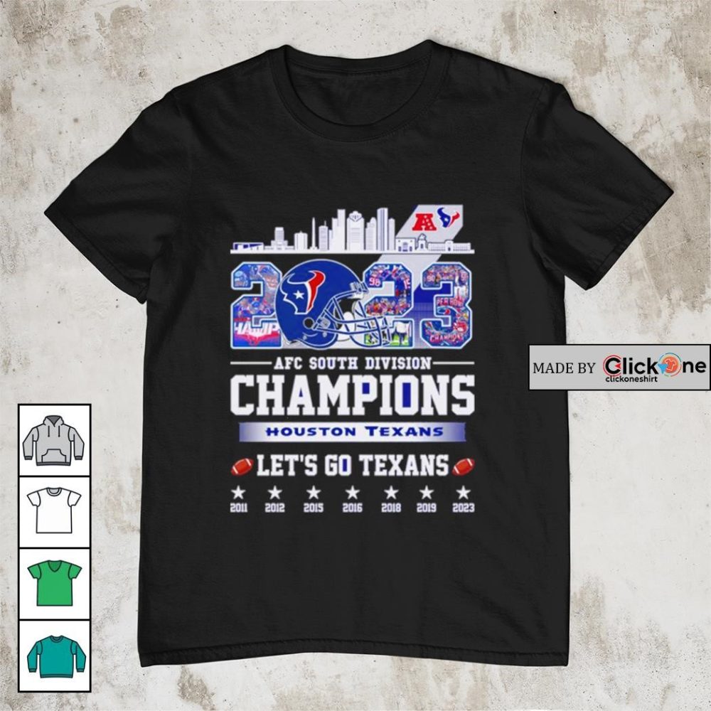 2023 Afc South Division Champions Houston Texans Nfl Helmet Shirt