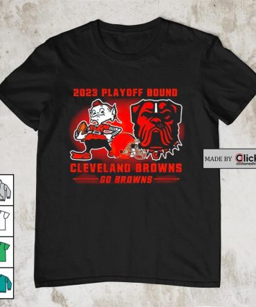 2023 Playoff Bound Cleveland Browns Go Browns Logo Mascot Helmet Shirt