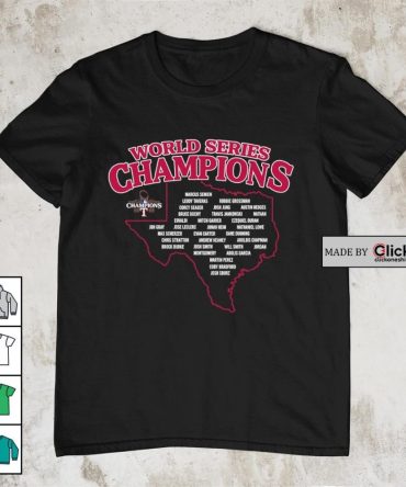 2023 World Series Champions Texas Rangers Team Player Name Texas State Shirt