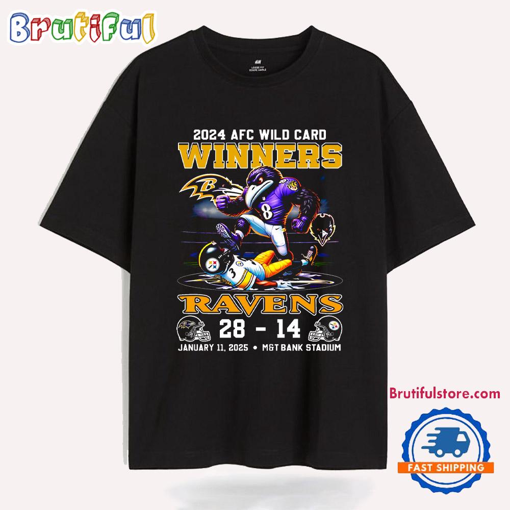 2024 Afc Wild Card Winners Ravens 28 14 Steelers T Shirt