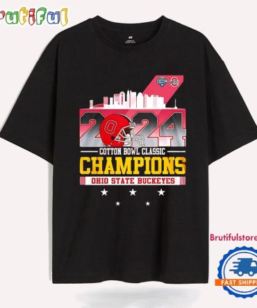 2024 Cotton Bowl Classic Champions Ohio State Buckeyes City Skyline T Shirt