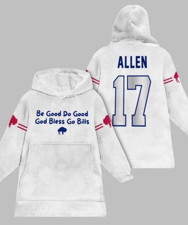 2025 Bills Josh Allen 17 Blanket Hoodie