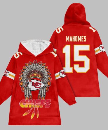 2025 Chiefs Native Mahomes 15 Blanket Hoodie