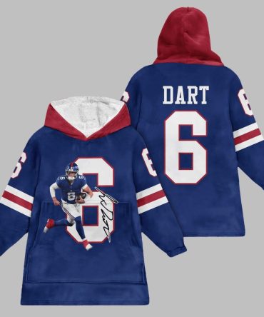 2025 Dart 6 Ny Giants Blanket Hoodie