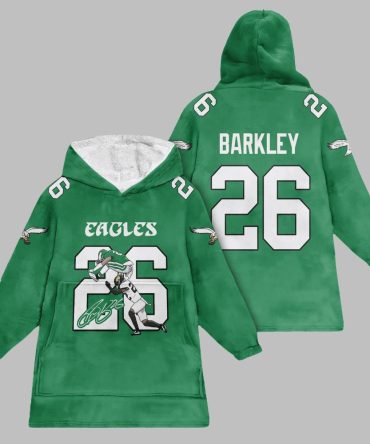 2025 Eagles Saquon Barkley 26 Blanket Hoodie