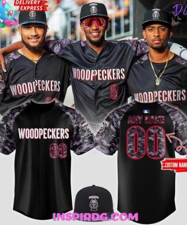 2025 Fayetteville Woodpeckers Black Ops Is Black Baseball Jersey
