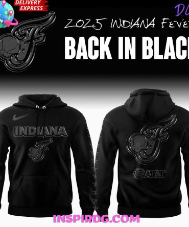 2025 Indiana Fever Back In Black Limited All Over Print Hoodie