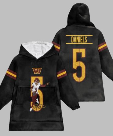 2025 Jayden Daniels 5 Commanders Blanket Hoodie