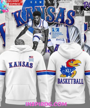 2025 Kansas Jayhawks Uniform White All Over Print Hoodie, 3D Hoodie