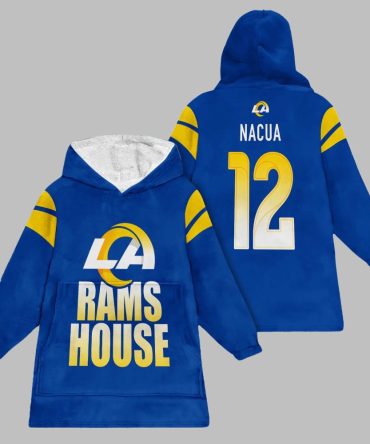 2025 La Rams House Nacua 12 Blanket Hoodie