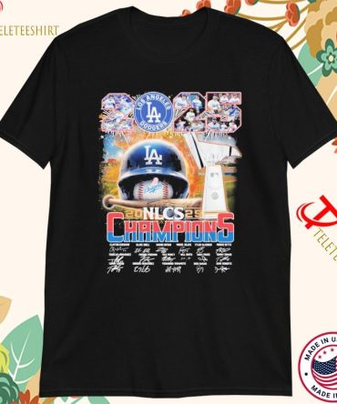 2025 Los Angeles Dodgers Nlcs Champions Score Trophy Signatures Players T-Shirts