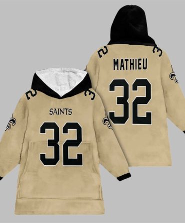 2025 Mathieu 32 New Orleans Football Blanket Hoodie