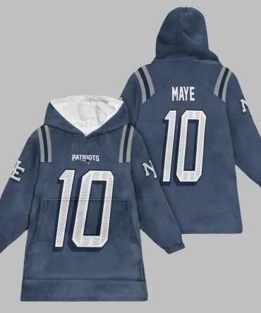 2025 Maye 10 New England Football Blanket Hoodie