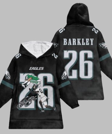 2025 Saquon Barkley 26 Eagles Blanket Hoodie