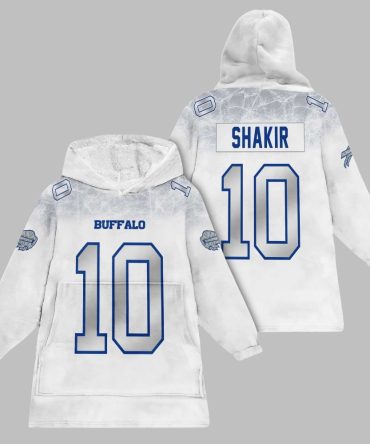 2025 Shakir 10 Buffalo Football Blanket Hoodie