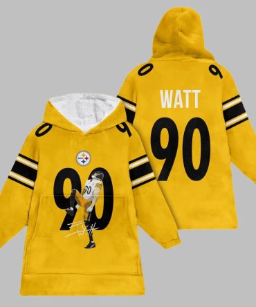 2025 Tj Watt 9 Pittsburgh Blanket Hoodie