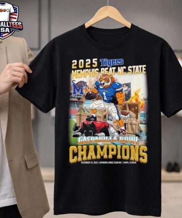 2025 Tigers Memphis Beat Nc State Gasparilla Bowl Champions Dec 19 2025 Mascot Unisex Shirt