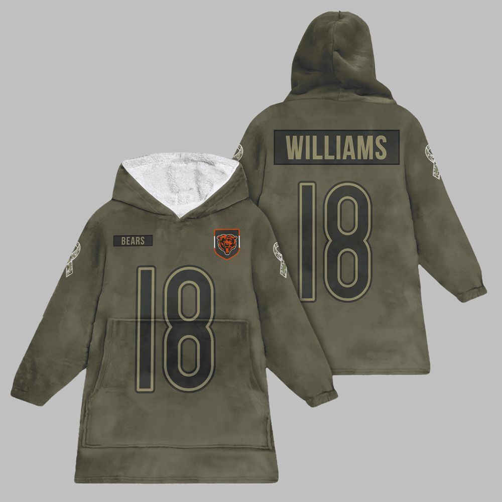 2025 Williams 18 Bears Football Blanket Hoodie