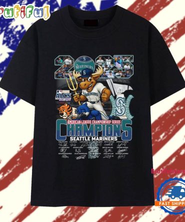 2025 Alcs Champions Seattle Mariners Mascot Design New T Shirt