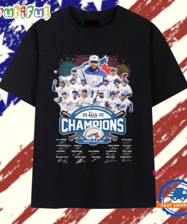 2025 Alcs Toronto Blue Jays Team Player Signature New Design T Shirt
