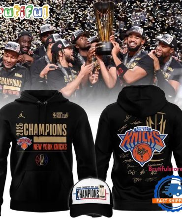 2025 New York Knicks Nba Cup Champions Team Player Signature Hoodie