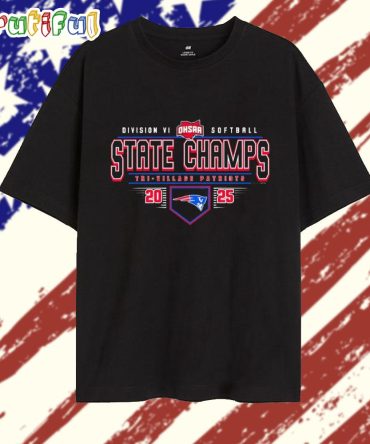 2025 Ohsaa Softball D6 State Champions Tri-Village Patriots Logo T Shirt
