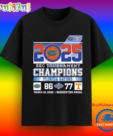 2025 Sec Tournament Champions Florida Gators 86 77 Tennessee Volunteers T Shirt