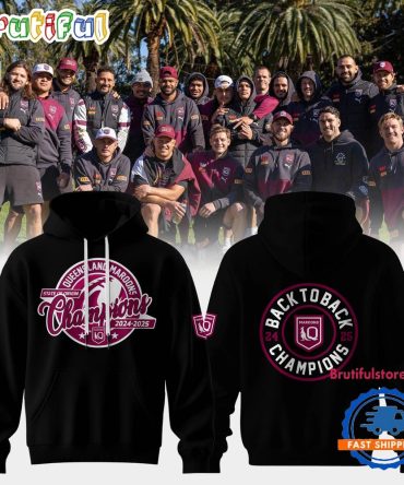 2025 State Of Origin Champions Queensland Maroons Rugby Black Hoodie