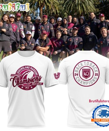2025 State Of Origin Champions Queensland Maroons Rugby White 3D Shirt