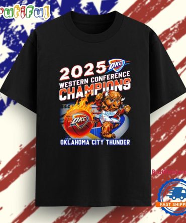 2025 Western Conference Champions Oklahoma City Thunder Mascot T Shirt