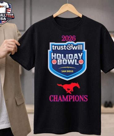 2026 Trust &Amp; Will Holiday Bowl Champions Smu Mustangs Logo Unisex Shirt