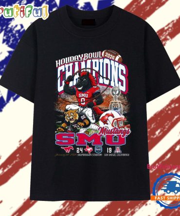 2026 Holiday Bowl Champions Smu Mustangs 24-19 Score Vintage T Shirt