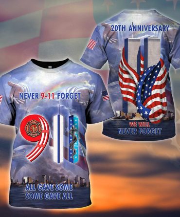 Patriot Day Shirt September 11Th T-Shirt 20 Years Anniversary 09-11 We Will Never Forget Blue T-Shirt Patriot Day