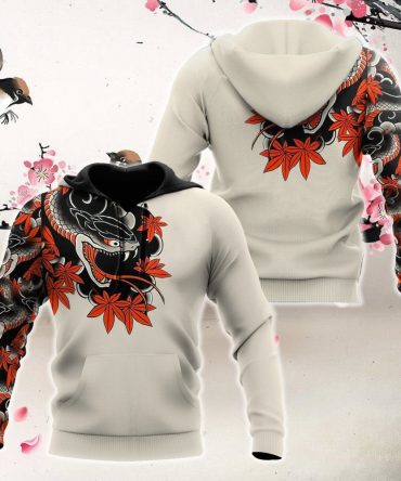 Japan T-Shirt Japan Culture Japanese Snake Hebi Art Tattoo White T-Shirt Japan Hoodie