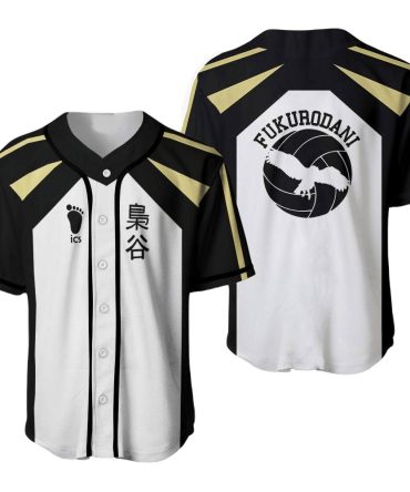 Stylish Fukurodani Volleyball Jersey - Black & White Anime-Inspired Sportswear