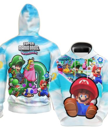 Mario Hoodie Super Mario Bros Wonder Characters T-Shirt Colorful Unisex