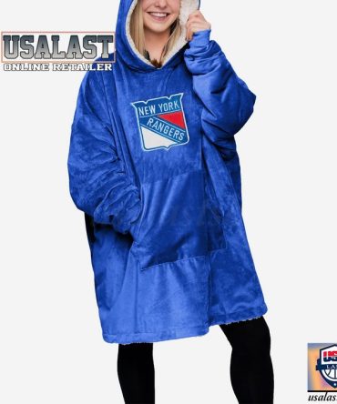 New York Rangers Blue Blanket Hoodie Hooded Blanket