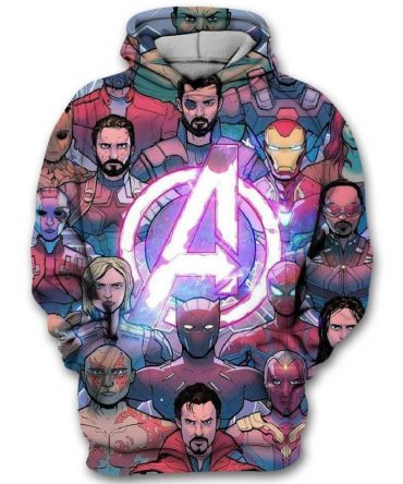 Mv Hoodie Avengers Hero Characters T-Shirt Colorful Unisex