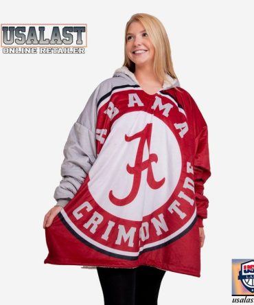 Alabama Crimson Tide Big Logo Blanket Hoodie Hoodie Blanket